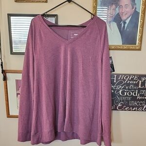 Sonoma Women's Long Sleeve V-Neck Top - Purple